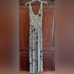 Stunning Maeve Teal and Brown Dress from Anthropologie